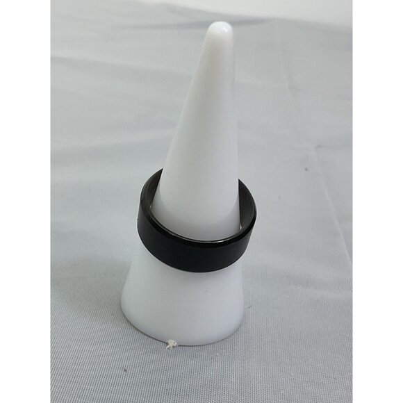 Black Tungsten Carbide Colored Metal Mens Ring - Picture 4 of 5